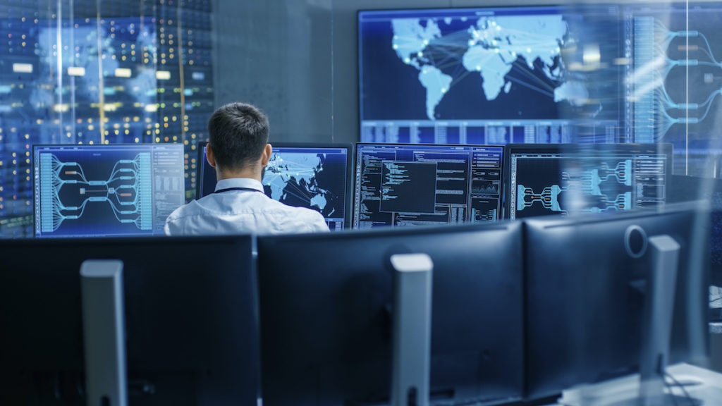 Man inside a control room