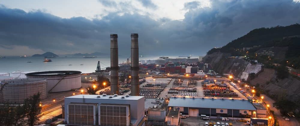 gloomy photo of a nuclear power plant with control room solutions manufactured by Mauell