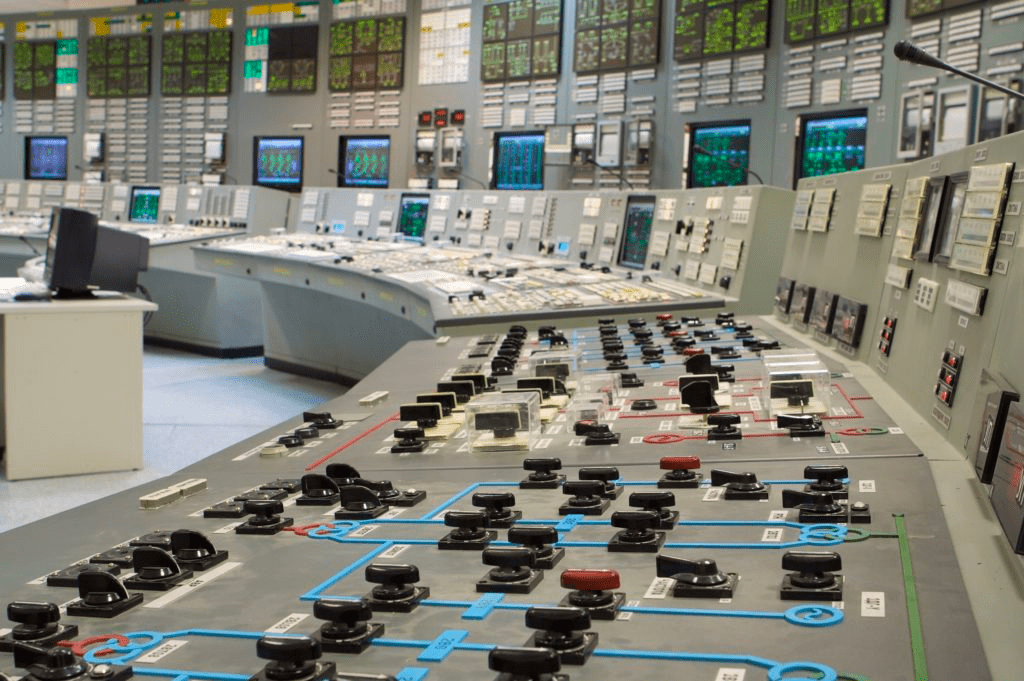 A control room console 